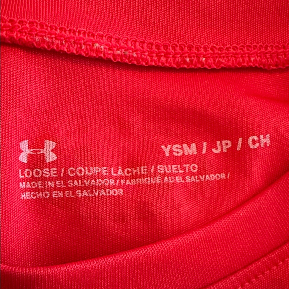 Under Armour Kids Long Sleeve Soccer Performance Tee in Bold Red - Picture 2 of 2